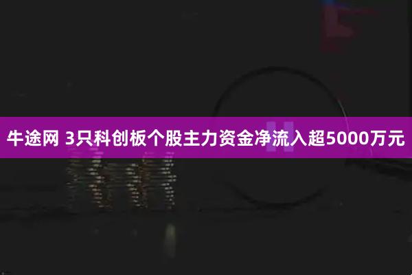 牛途网 3只科创板个股主力资金净流入超5000万元